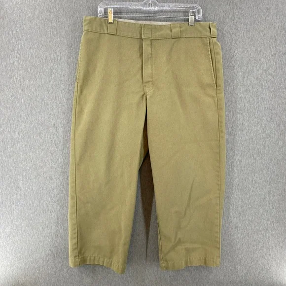 Dickies 874 Original Fit Work Pants 36x23.5 Tan Chino Casual Trousers Mens - Picture 2 of 8